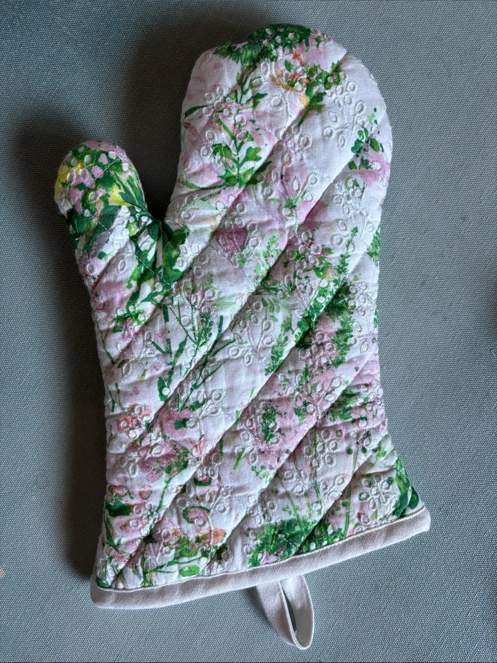 Sur La Table Floral Eyelet Oven Mitts